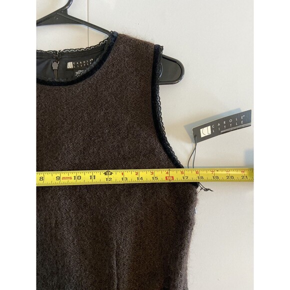 Carole Little Mohair Sheath Dress Large Brown Womens Sleeveless New - Picture 12 of 13